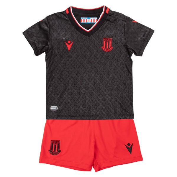 Trikot Stoke City Auswarts Kinder 2022-23 Schwarz